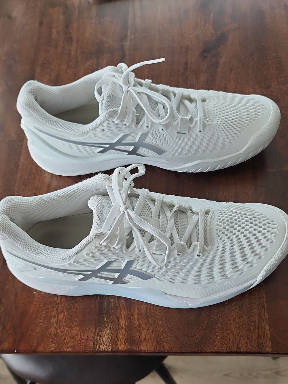 ASICS White Sneakers with Silver Logo